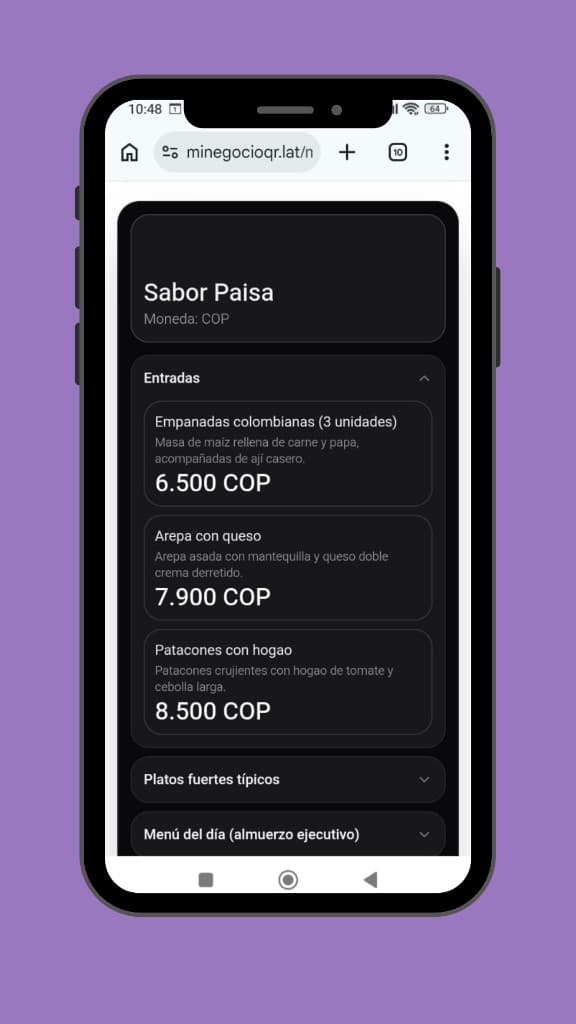 Dark template preview